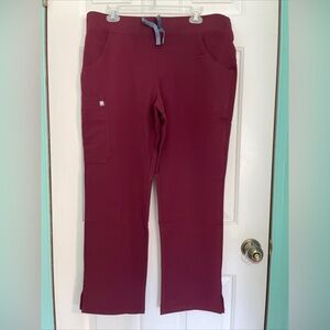 Figs burgundy kade cargo scrub pants LP